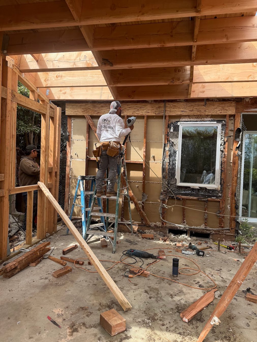 Structural tie-in work for a Los Angeles room addition.