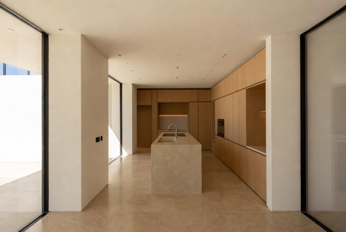 Limestone kitchen island design