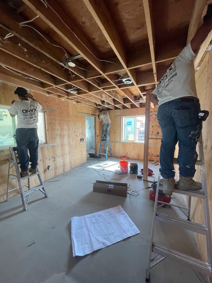 Electrical rough-in work on a Los Angeles home addition.