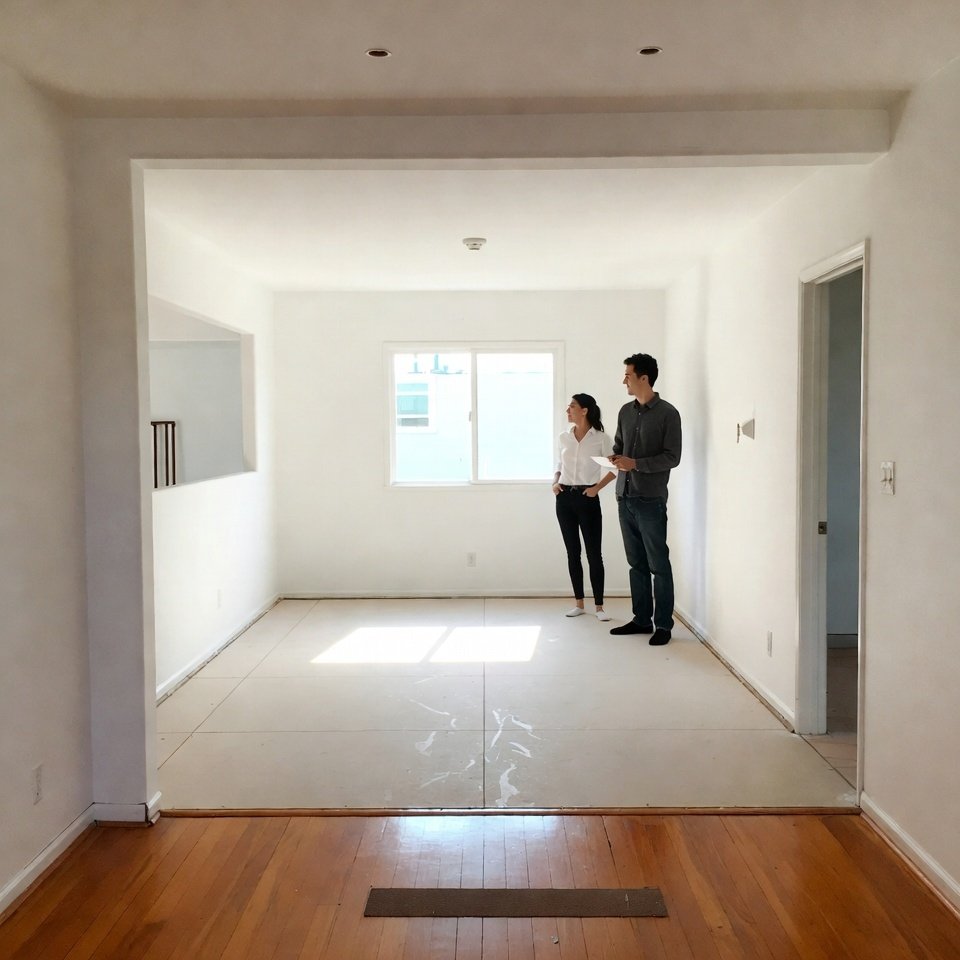 People reviewing paperwork and plans during an ADU project discussion in Cheviot Hills.